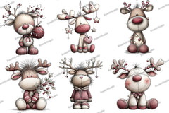Quirky Reindeer Clipart Bundle - CraftNest - Digital Crafting and Art