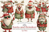 Quirky Santa & Reindeer Clipart Bundle