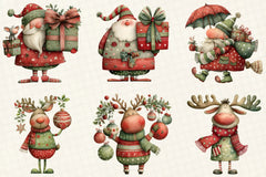Quirky Santa & Reindeer Clipart Bundle - CraftNest - Digital Crafting and Art
