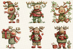 Quirky Santa & Reindeer Clipart Bundle - CraftNest - Digital Crafting and Art