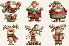 Quirky Santa & Reindeer Clipart Bundle - CraftNest - Digital Crafting and Art