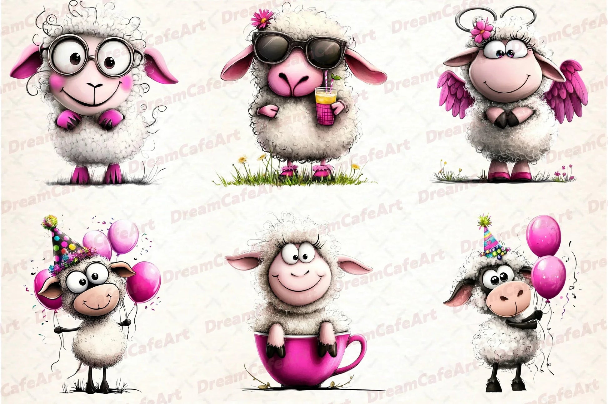 Quirky Sheep Clipart Bundle - CraftNest - Digital Crafting and Art