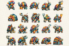 Quirky Tortoise Clipart Bundle - CraftNest - Digital Crafting and Art