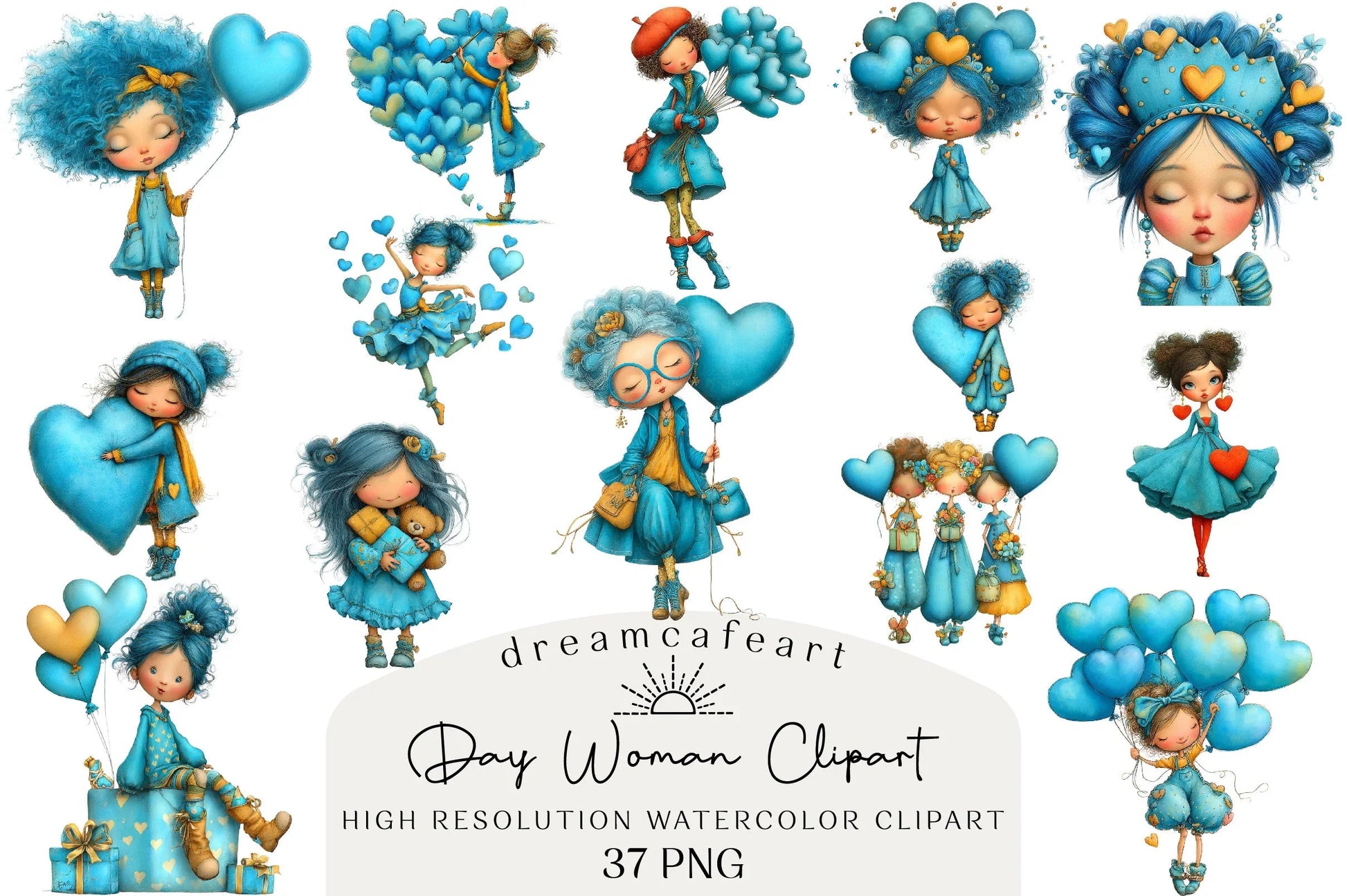 Quirky Valentine's Day Woman Clipart Bundle - CraftNest - Digital Crafting and Art