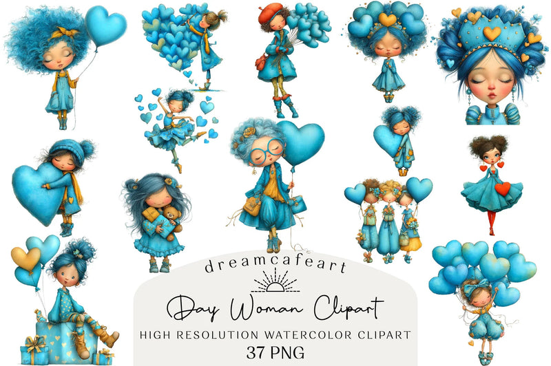 Quirky Valentine's Day Woman Clipart Bundle - CraftNest - Digital Crafting and Art