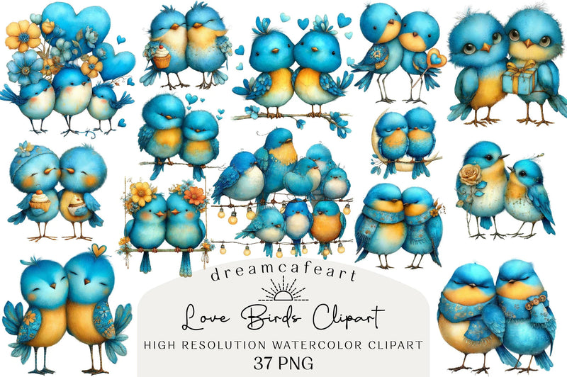 Quirky Valentine Love Birds Clipart Bundle - CraftNest - Digital Crafting and Art
