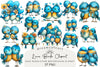 Quirky Valentine Love Birds Clipart Bundle