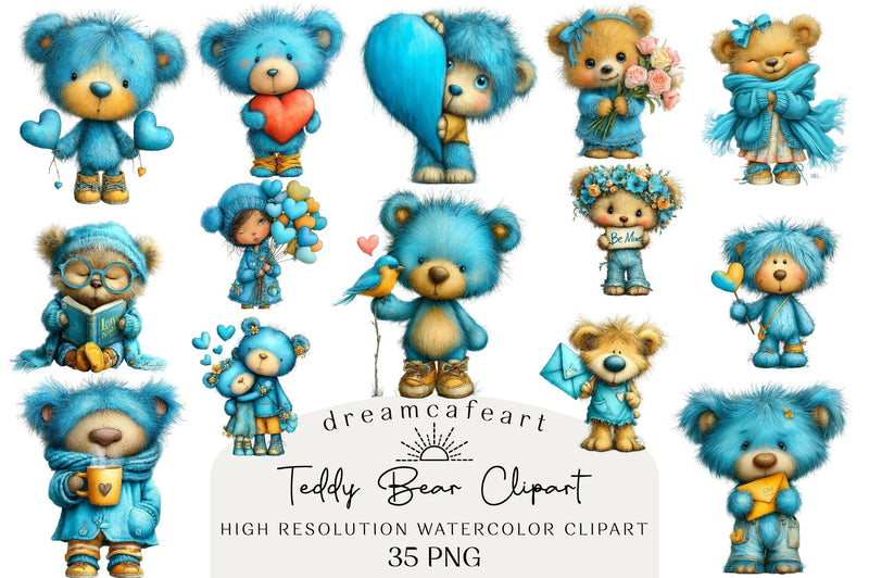 Quirky Valentine Teddy Bear Clipart Bundle - CraftNest - Digital Crafting and Art