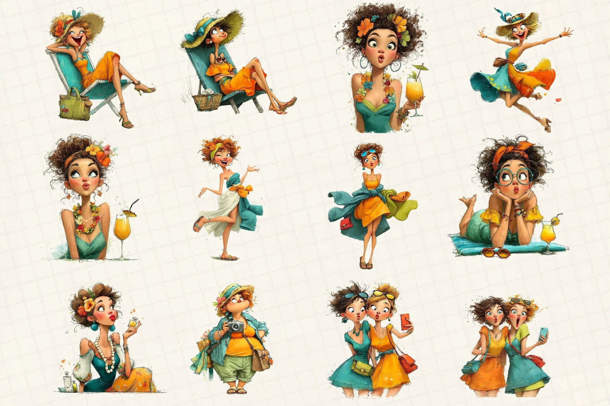Quirky Valentine's Girl Clipart Bundle - CraftNest - Digital Crafting and Art