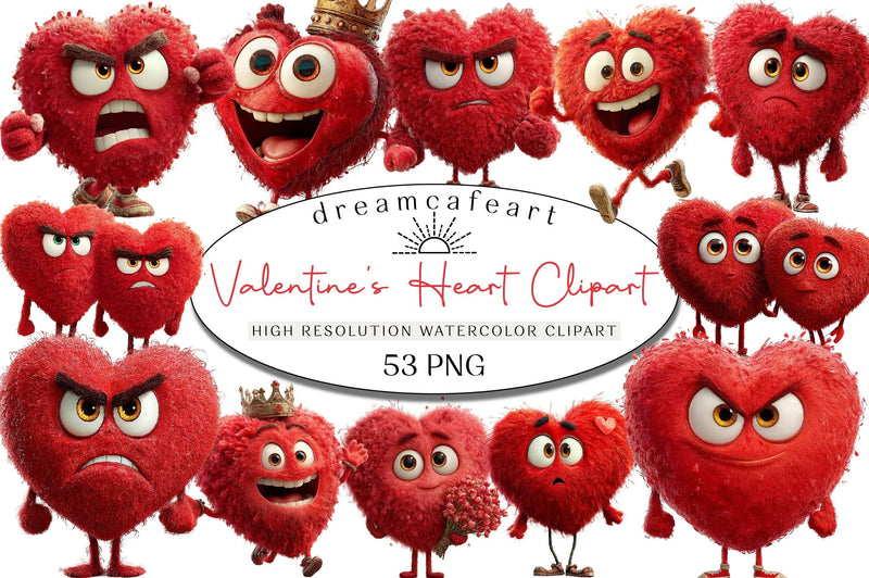 Quirky Valentine's Heart Clipart Bundle - CraftNest - Digital Crafting and Art