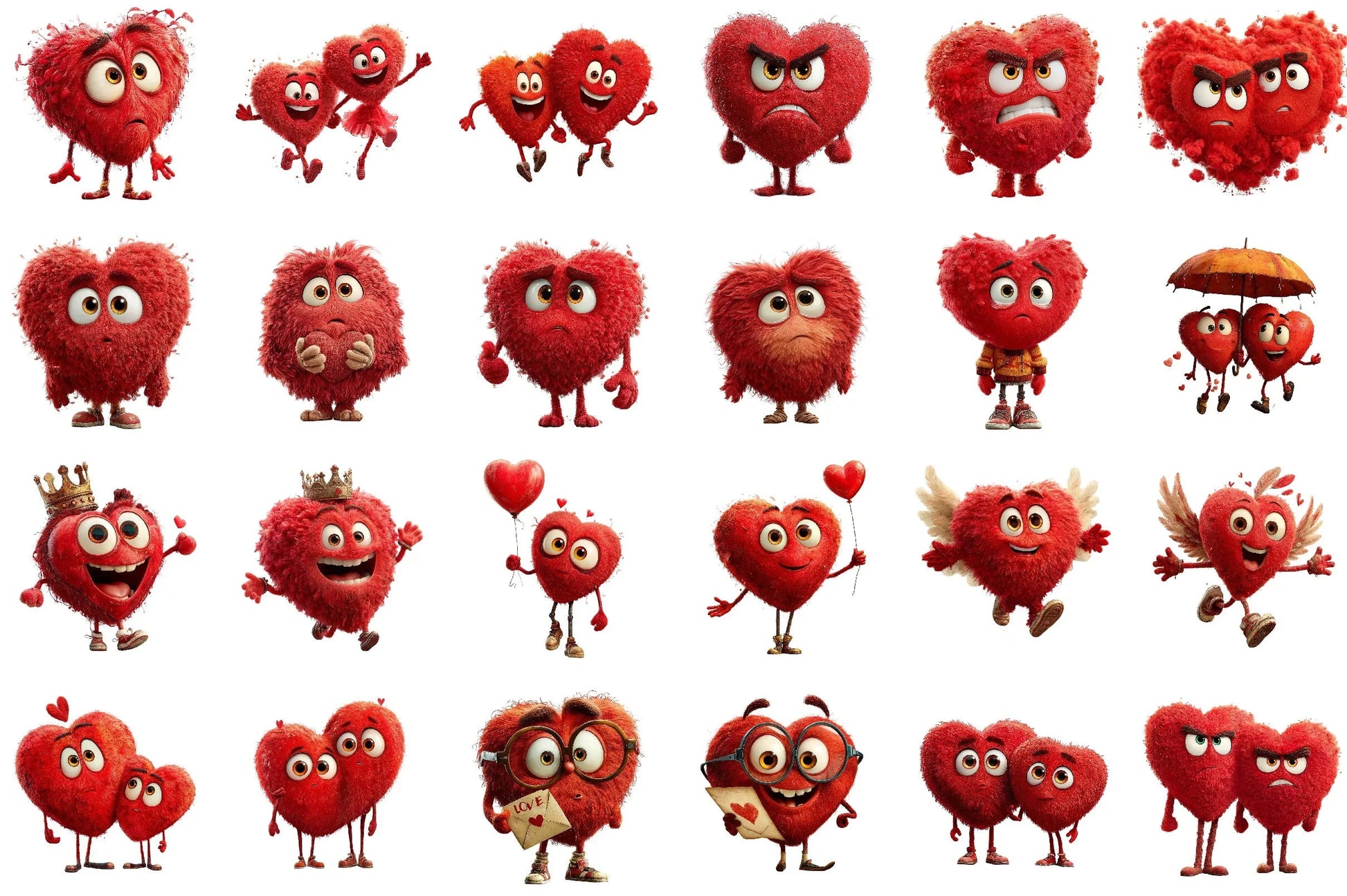 Quirky Valentine's Heart Clipart Bundle - CraftNest - Digital Crafting and Art