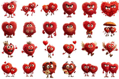 Quirky Valentine's Heart Clipart Bundle - CraftNest - Digital Crafting and Art