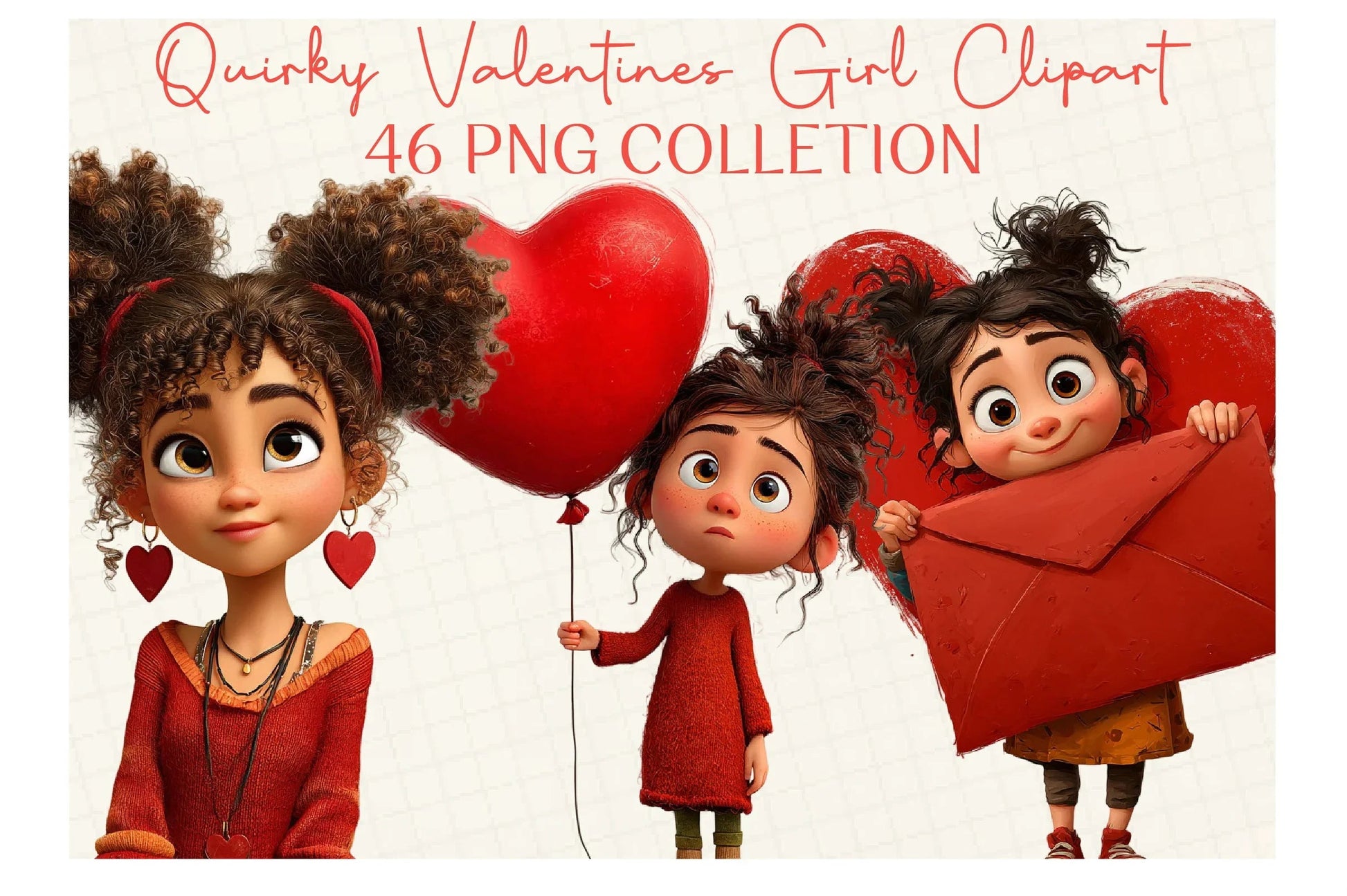 Quirky Valentine's Girl Clipart Bundle - CraftNest - Digital Crafting and Art