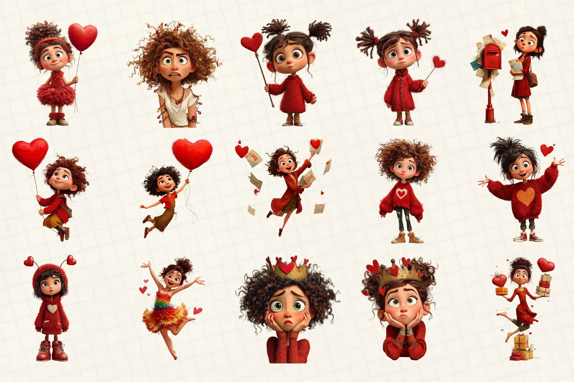Quirky Valentine's Girl Clipart Bundle - CraftNest - Digital Crafting and Art