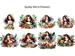 Quirky Girl in Flowers - CraftNest - Digital Crafting and Art