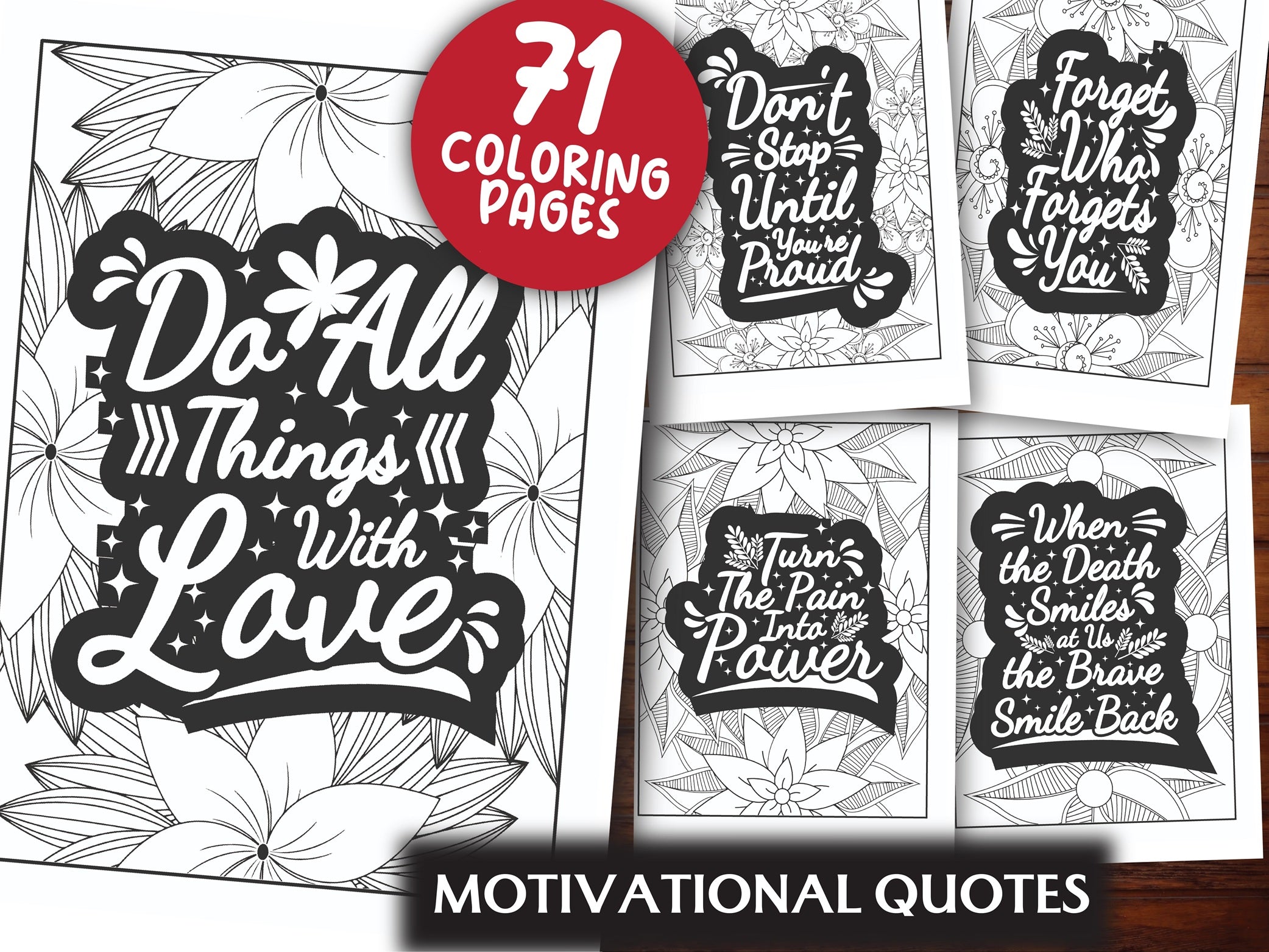 Motivational Quotes Coloring Book