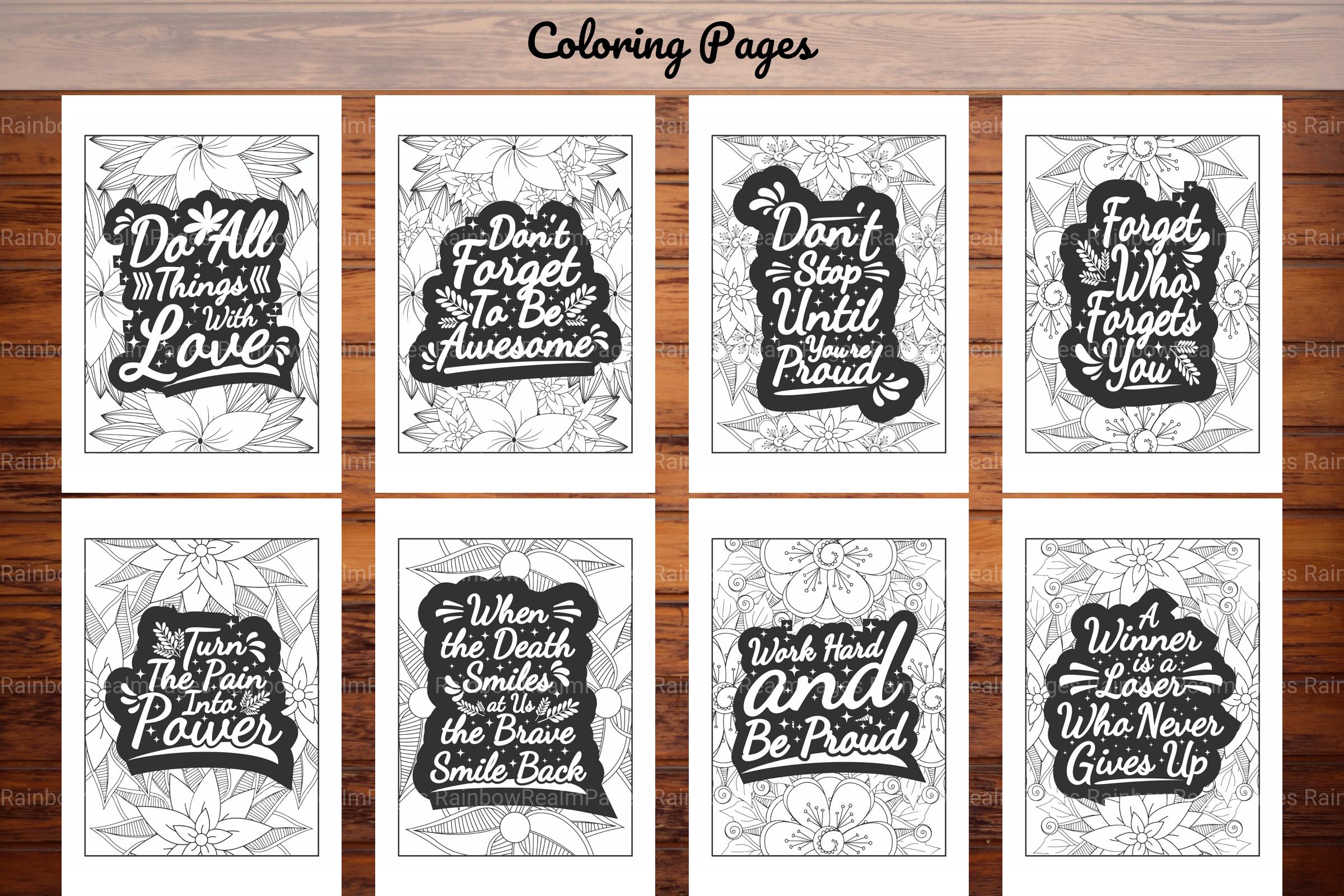 Motivational Quotes Coloring Book
