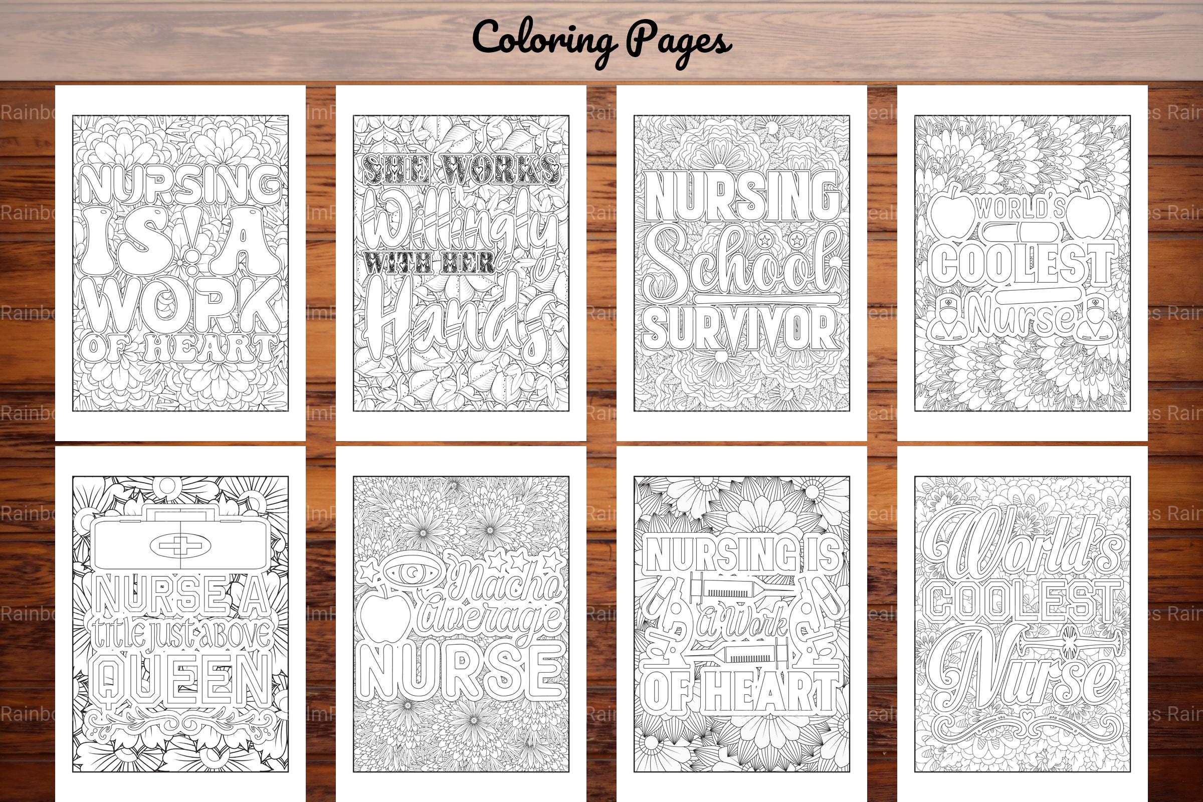 Nurse Quotes Coloring Book