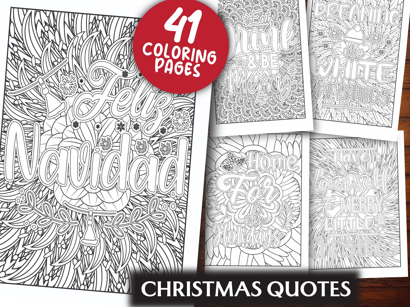 Christmas Quotes Coloring Book