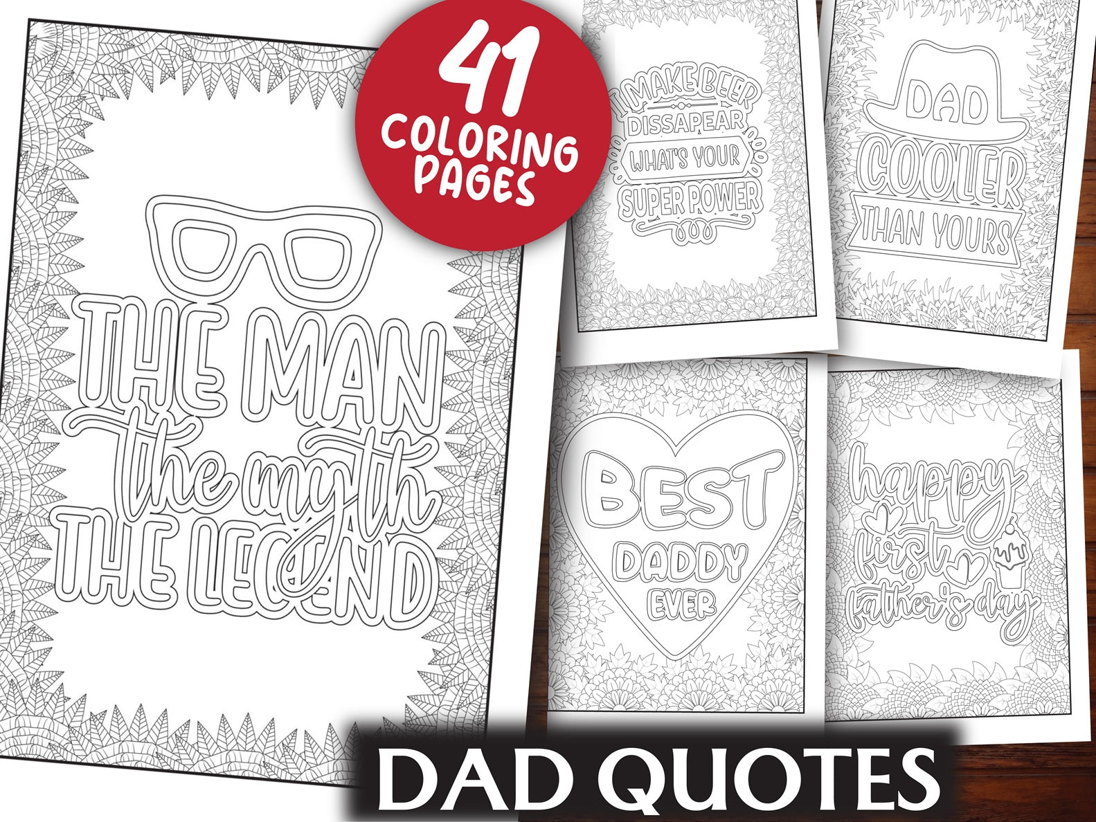 Dad Quotes Coloring Book
