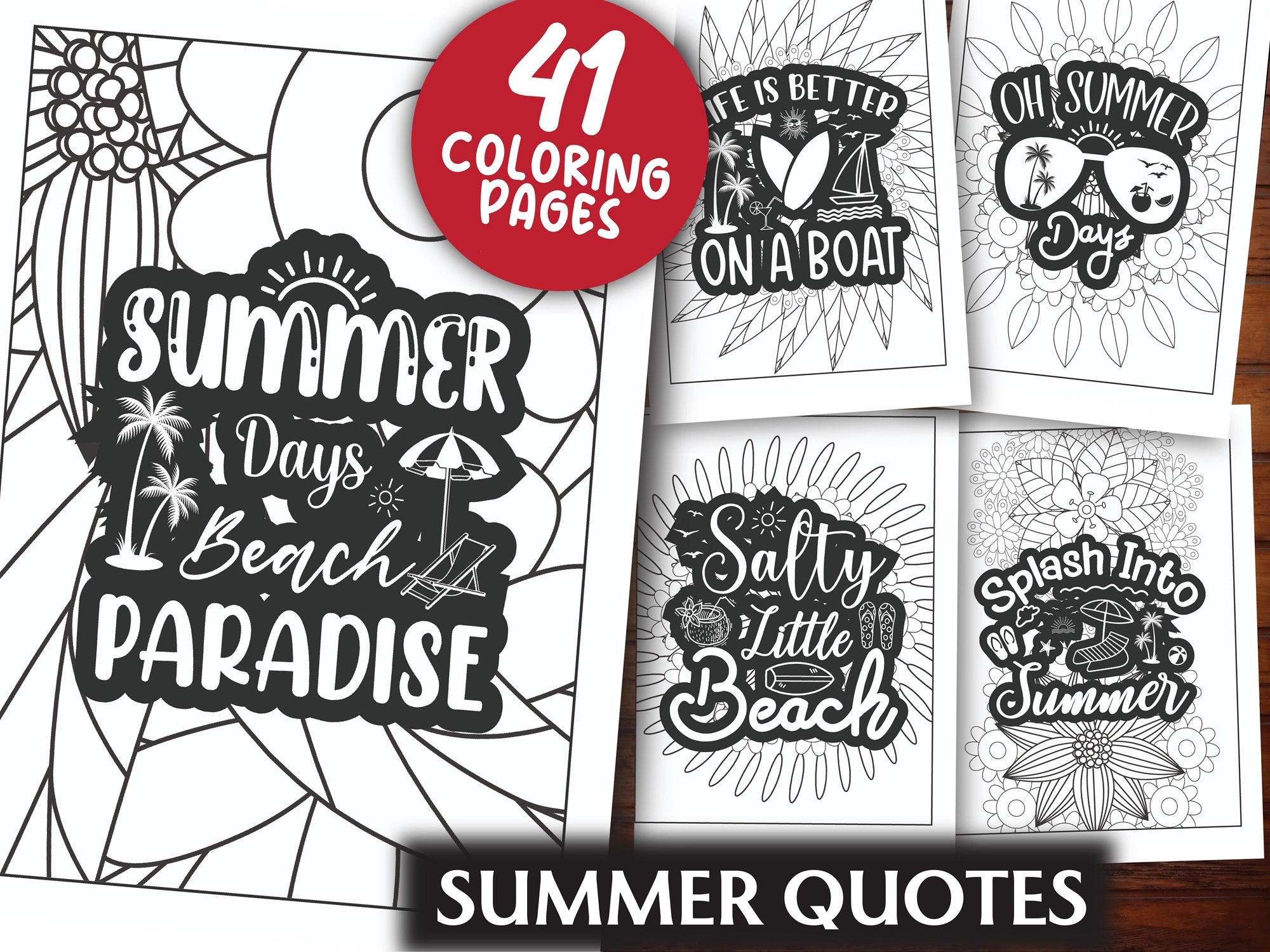 Summer Quotes Coloring Book