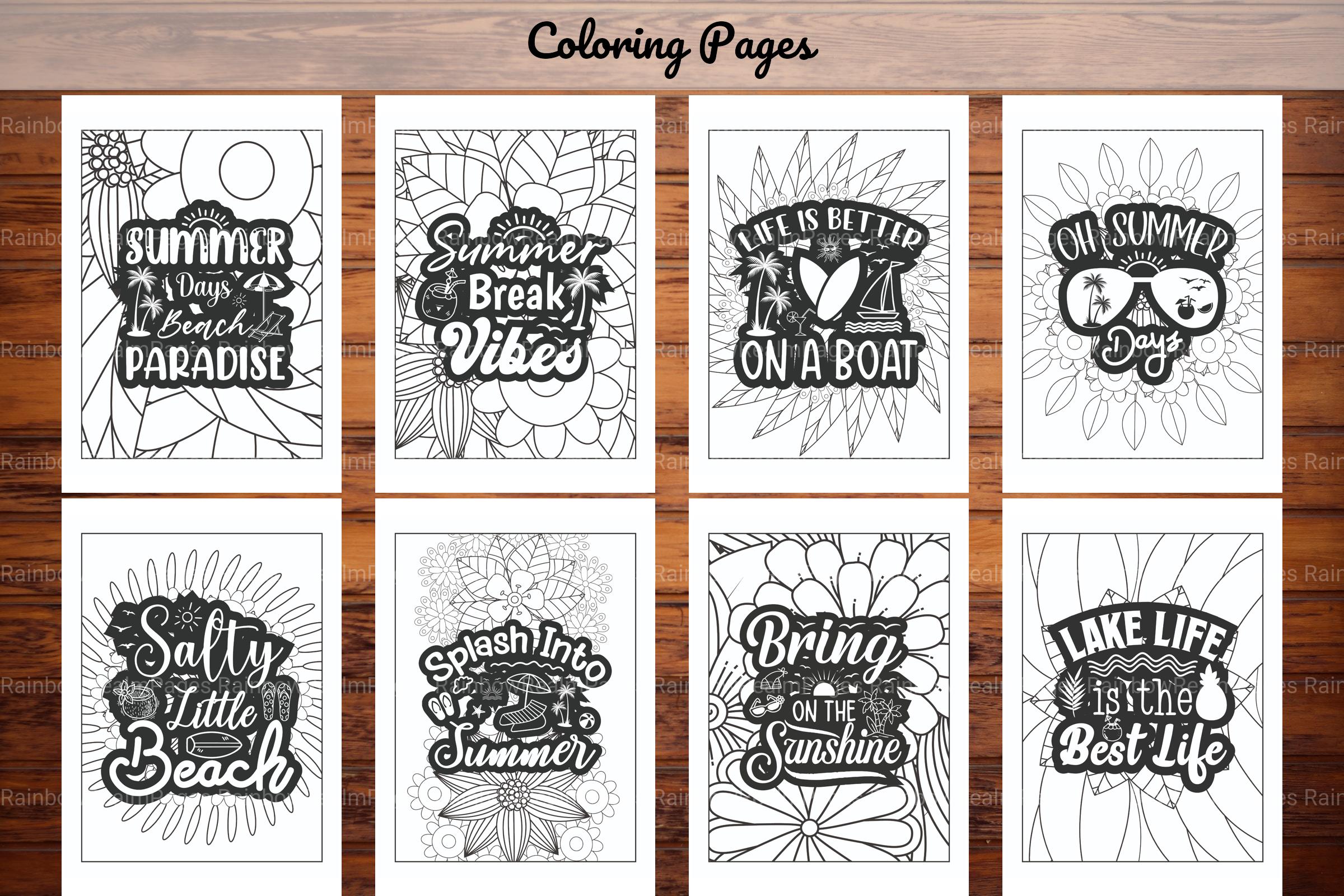 Summer Quotes Coloring Book