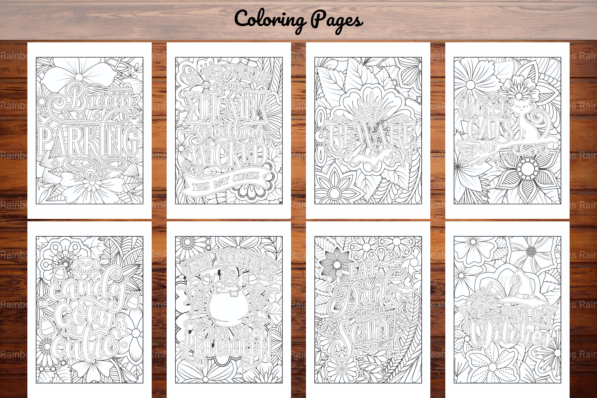 Halloween Quotes Coloring Book