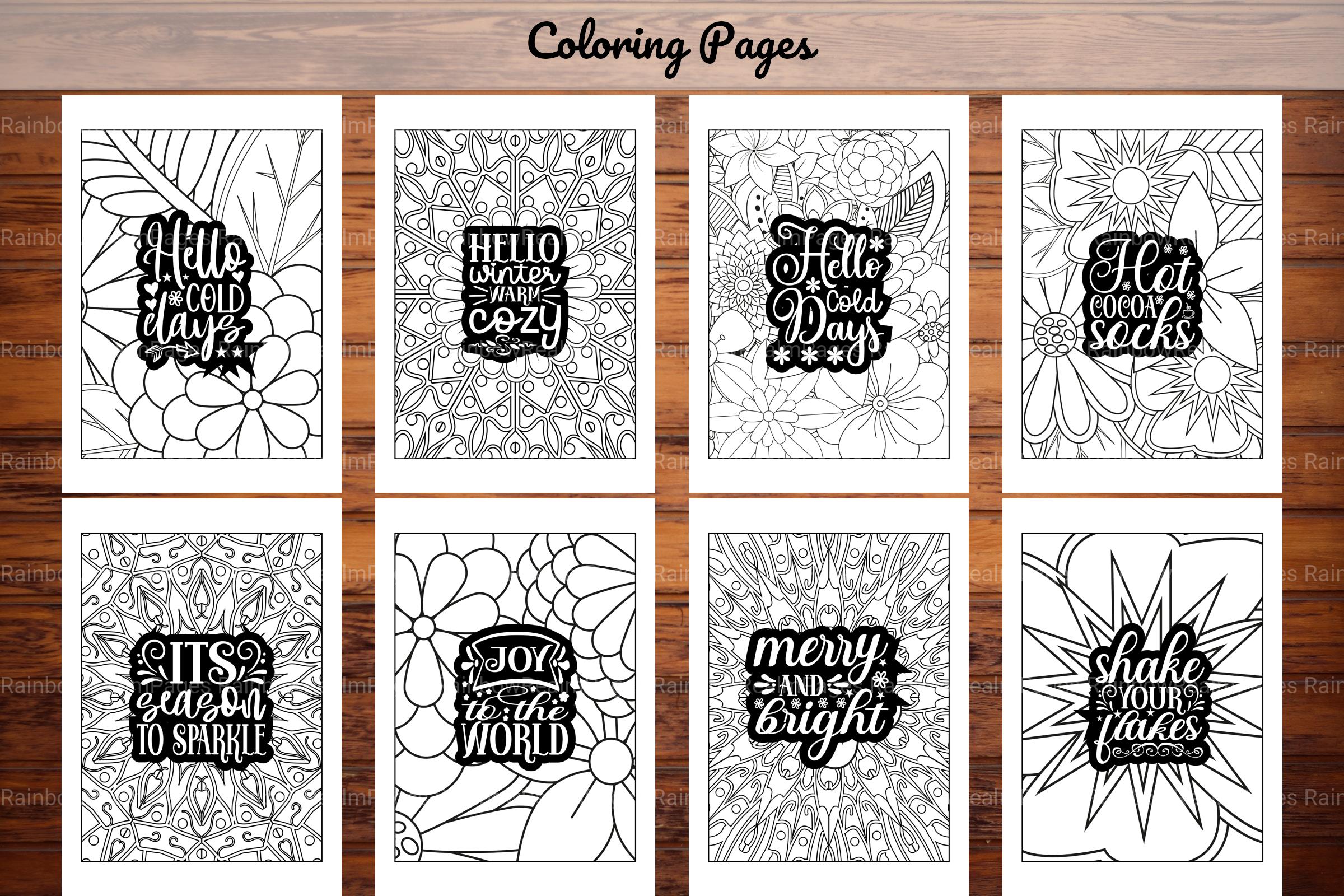 Winter Quotes Coloring Book