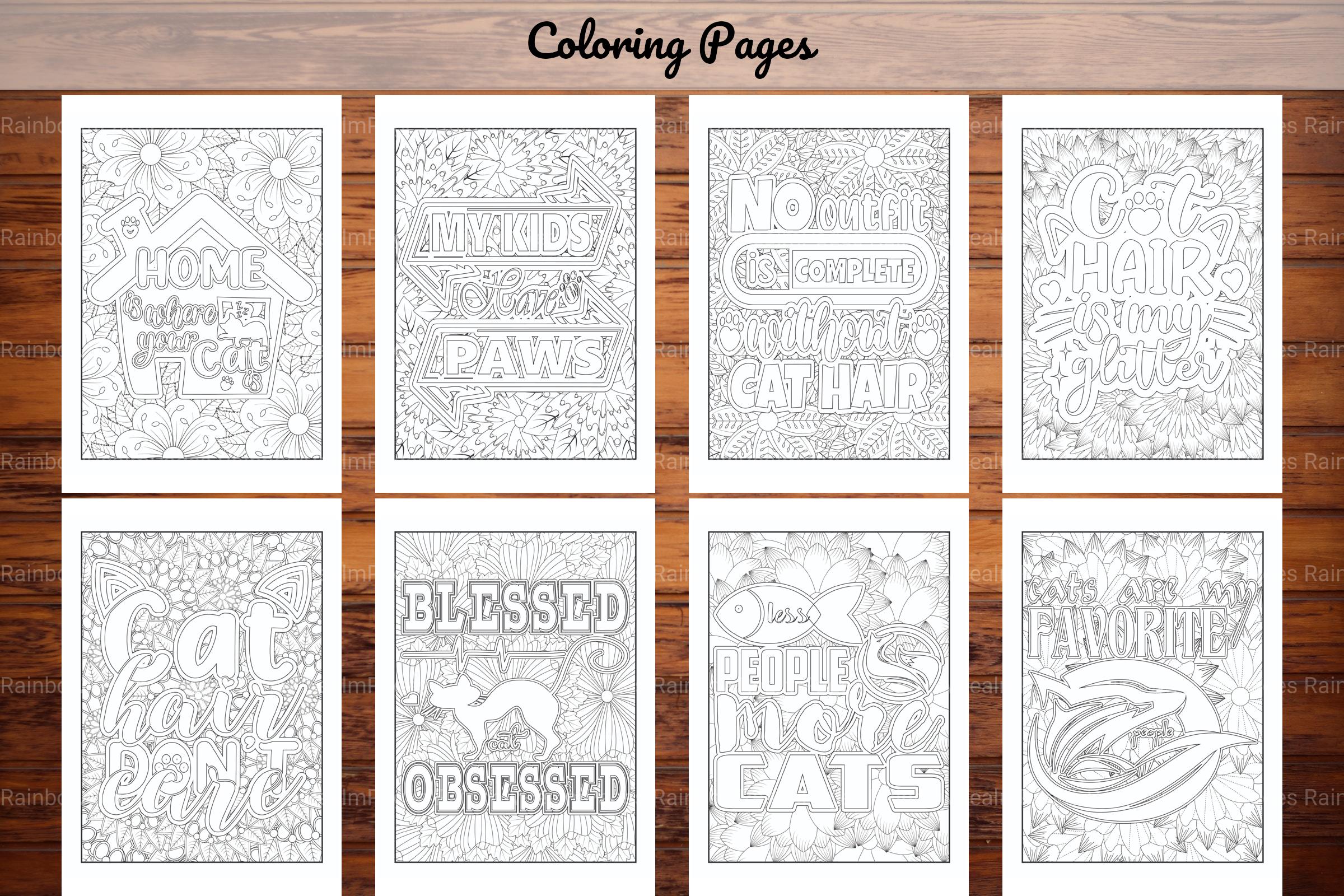 Cats Quotes Coloring Book