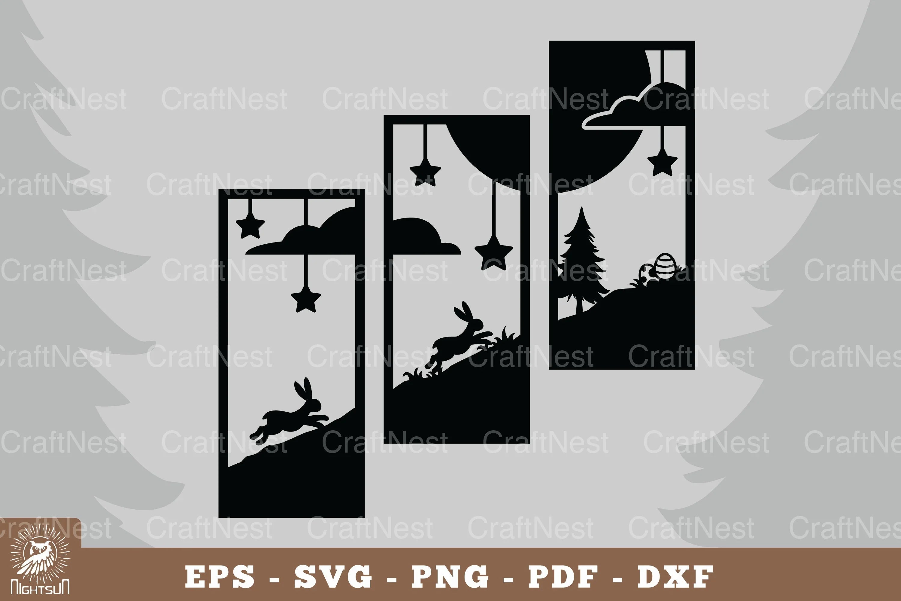 Rabbit Hunting Eggs Home Decor Clipart Bundle - CraftNest - Digital Crafting and Art