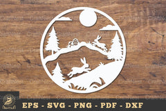 Rabbit Hunts Egg in Forest Papercut SVG Bundle - CraftNest - Digital Crafting and Art