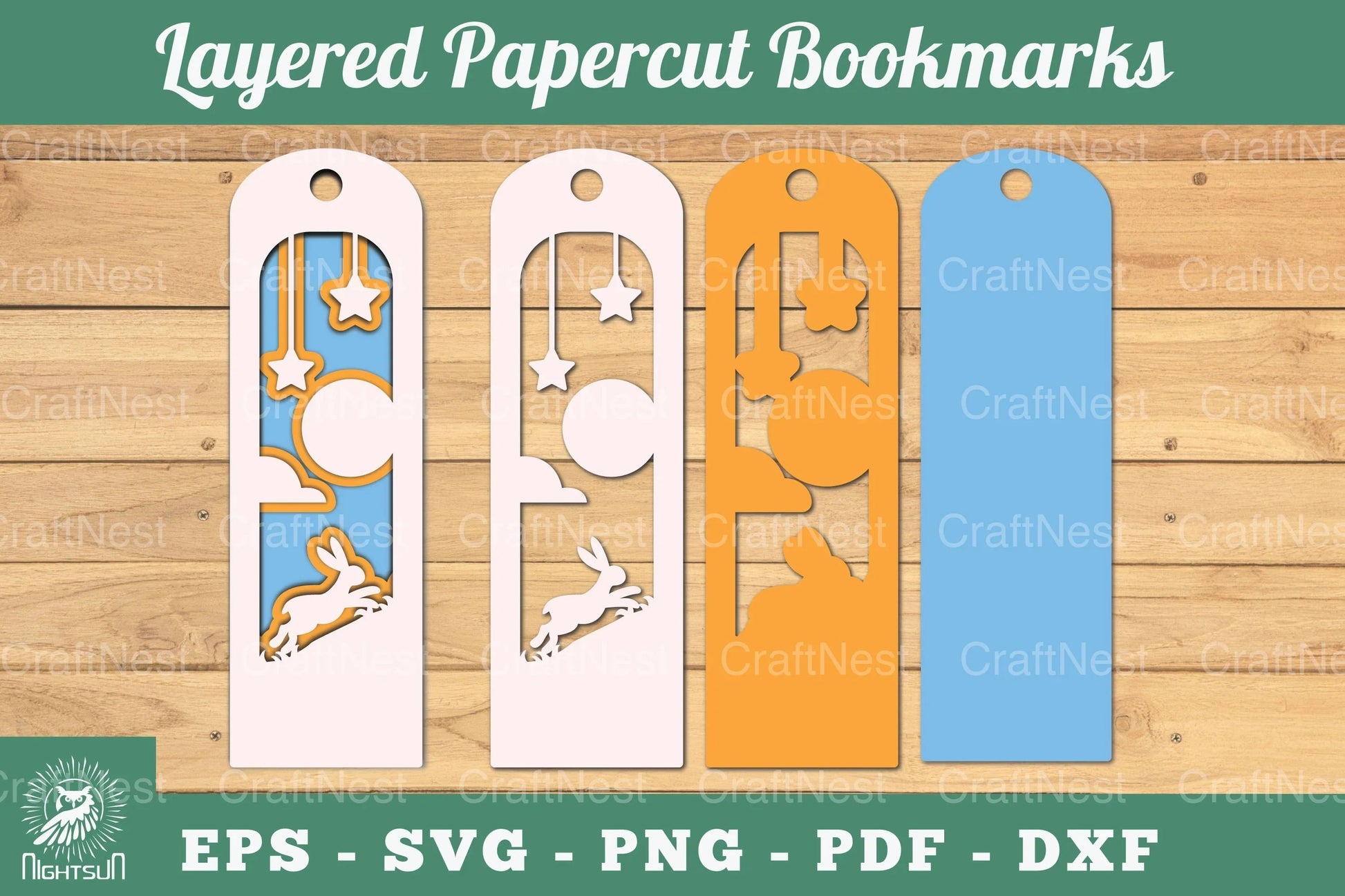 Rabbit Layered Papercut Bookmarks Clipart Bundle - CraftNest - Digital Crafting and Art