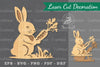 Rabbit with Carrots Laser Cut Decoration Clipart