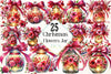 Christmas Flowers Jar Clipart Bundle