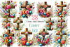 Easter Cross and Flowers Clipart Bundle