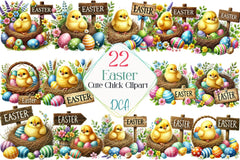 Cute Easter Chick Clipart Bundle - CraftNest - Digital Crafting and Art