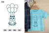 Raccoon Flying With Balloons Birthday Clipart Bundle