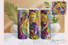 Purple Bear Stained Glass Tumbler Wrap - CraftNest - Digital Crafting and Art