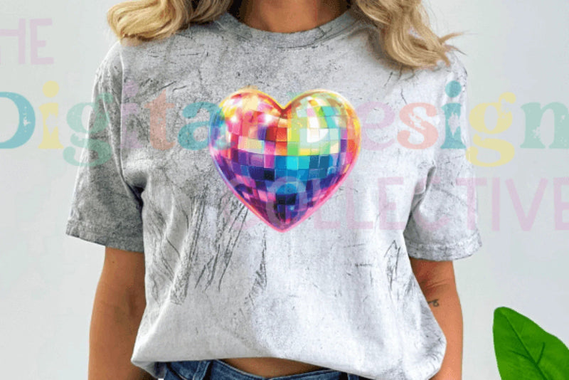 Rainbow Disco Valentine Heart Clipart Bundle - CraftNest - Digital Crafting and Art