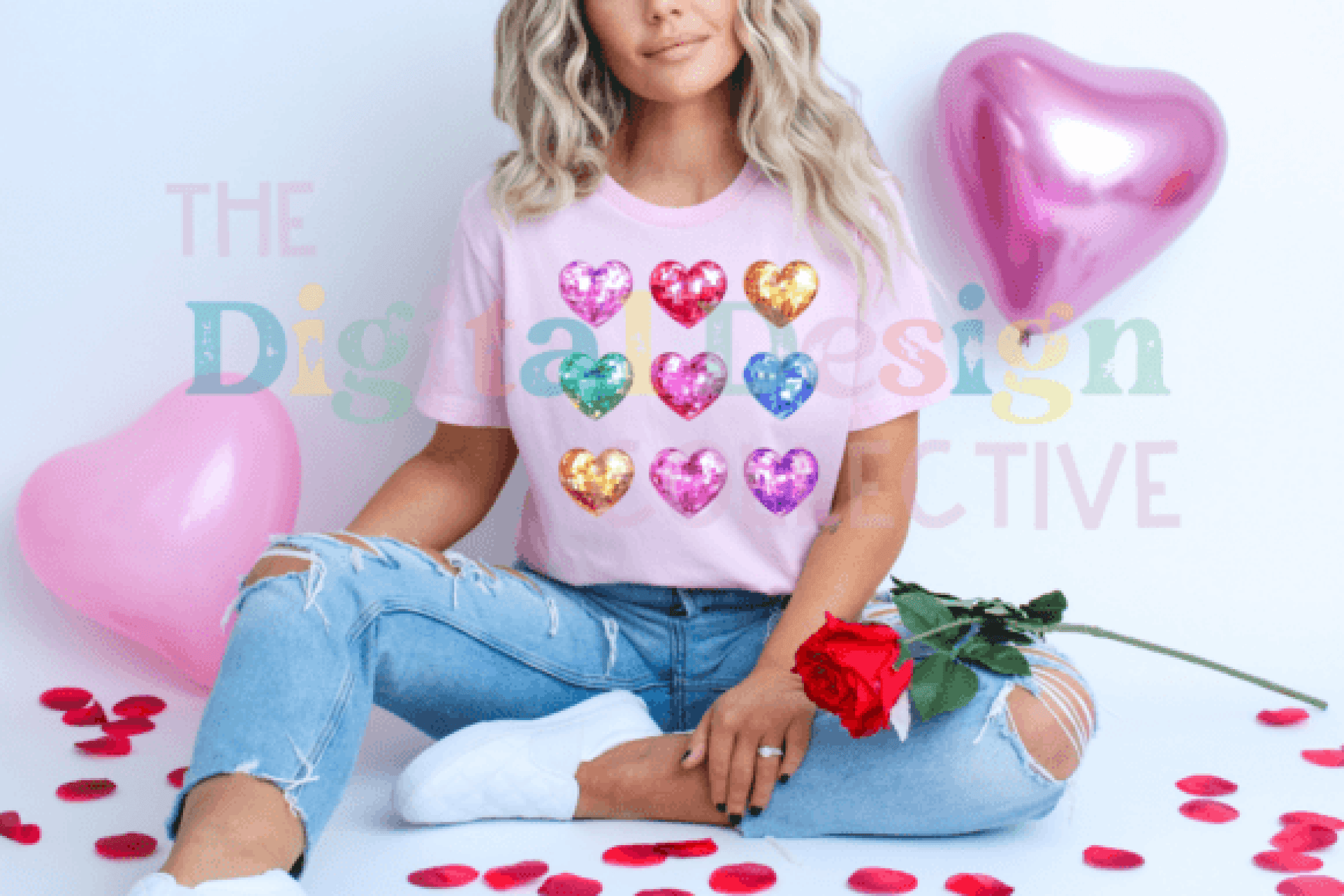 Rainbow Disco Valentine Heart Clipart Bundle - CraftNest - Digital Crafting and Art