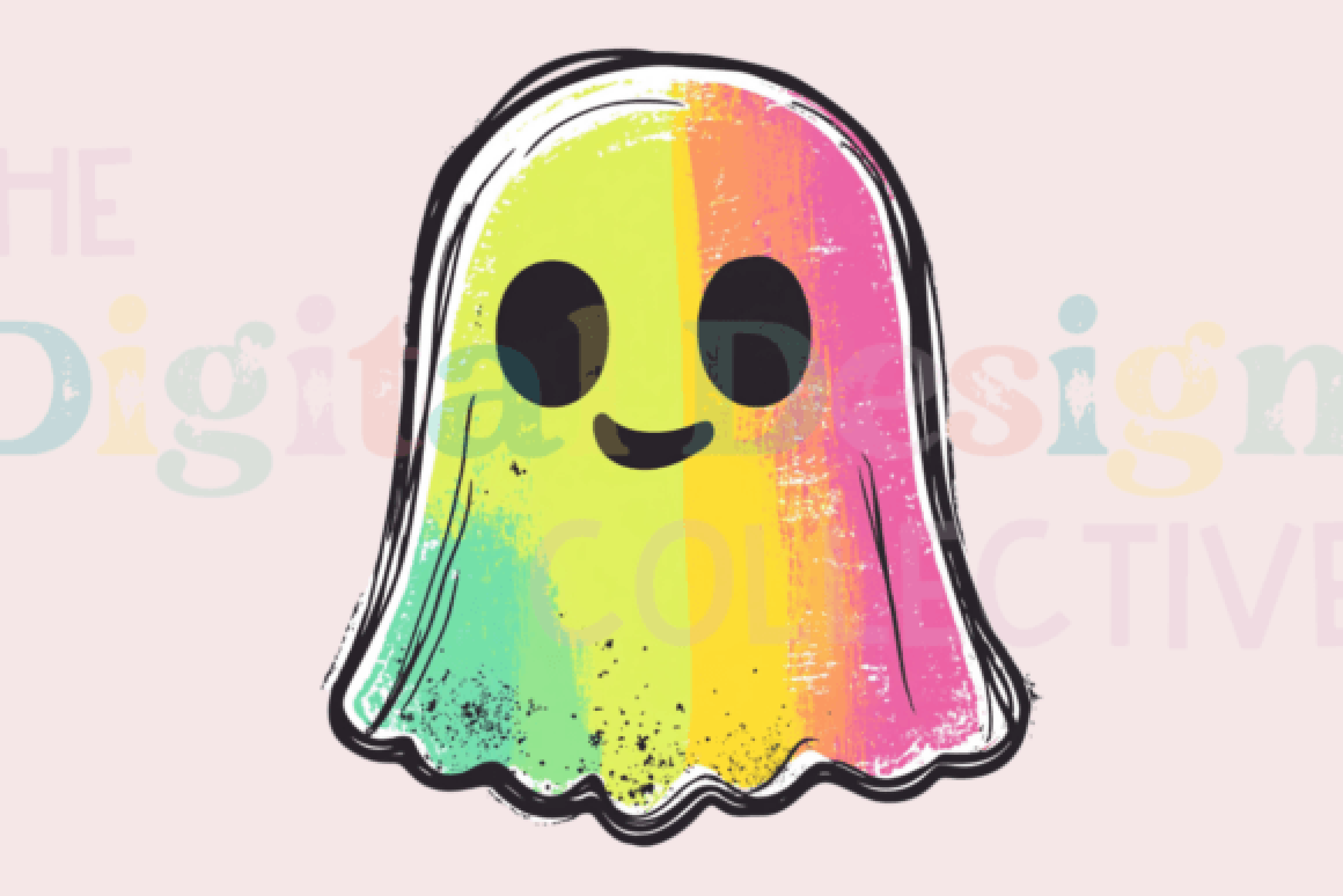 Rainbow Ghost Halloween Clipart Bundle