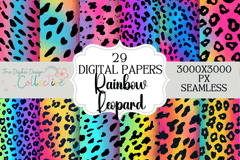 Vibrant Rainbow Leopard Print Seamless Digital Paper - CraftNest - Digital Crafting and Art