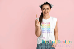 Vibrant Rainbow Teacher Clipart Bundle - CraftNest - Digital Crafting and Art
