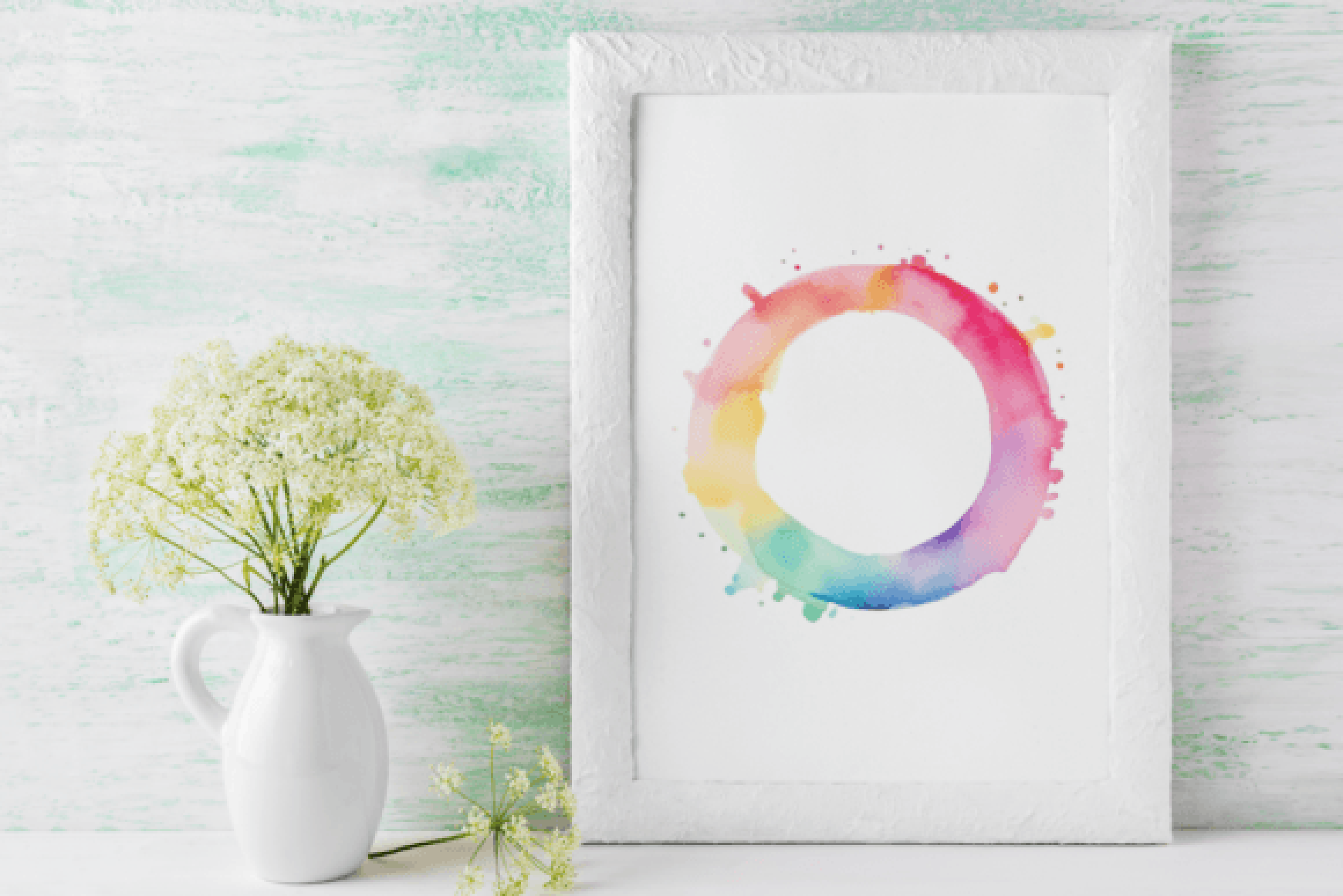 Vibrant Rainbow Frames Clipart Bundle