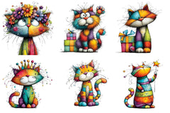 Rainbow Cat Clipart Bundle - CraftNest - Digital Crafting and Art