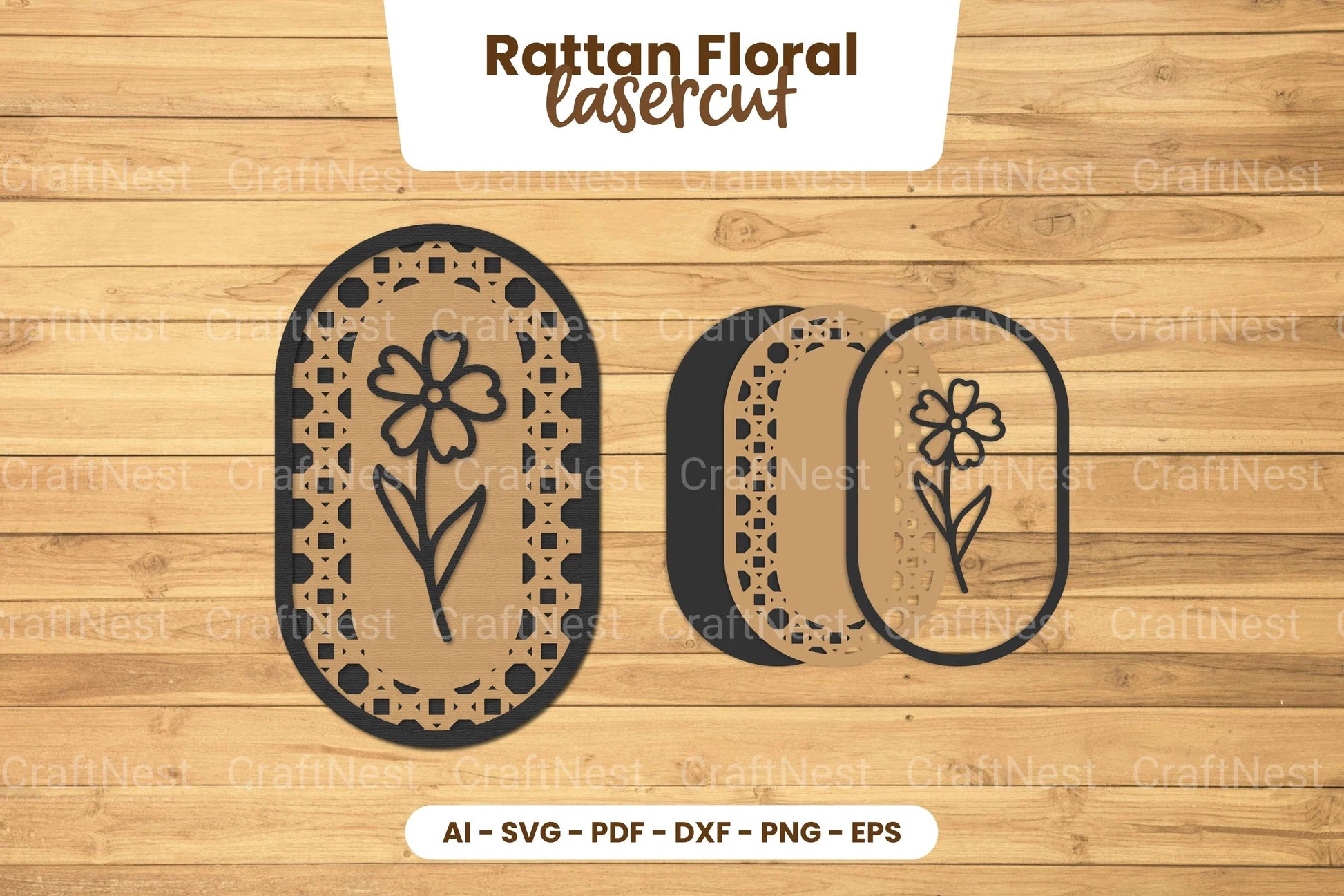 Rattan Floral Lasercut SVG Bundle - CraftNest - Digital Crafting and Art
