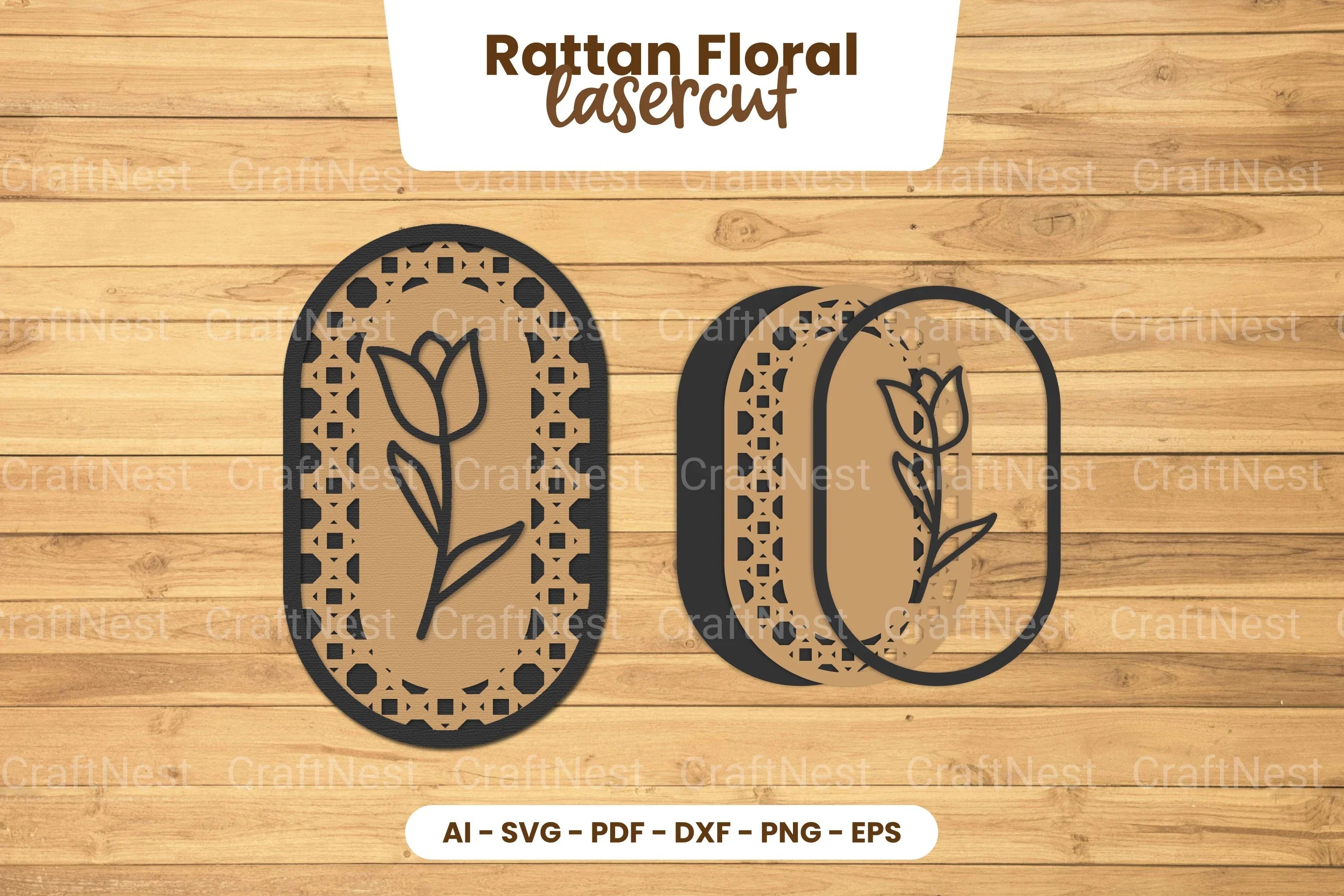 Rattan Floral Lasercut SVG Bundle - CraftNest - Digital Crafting and Art