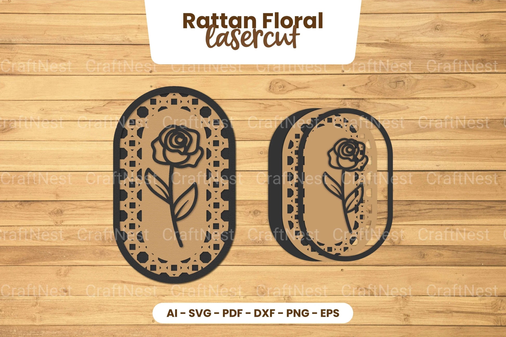 Rattan Floral Lasercut SVG Bundle - CraftNest - Digital Crafting and Art