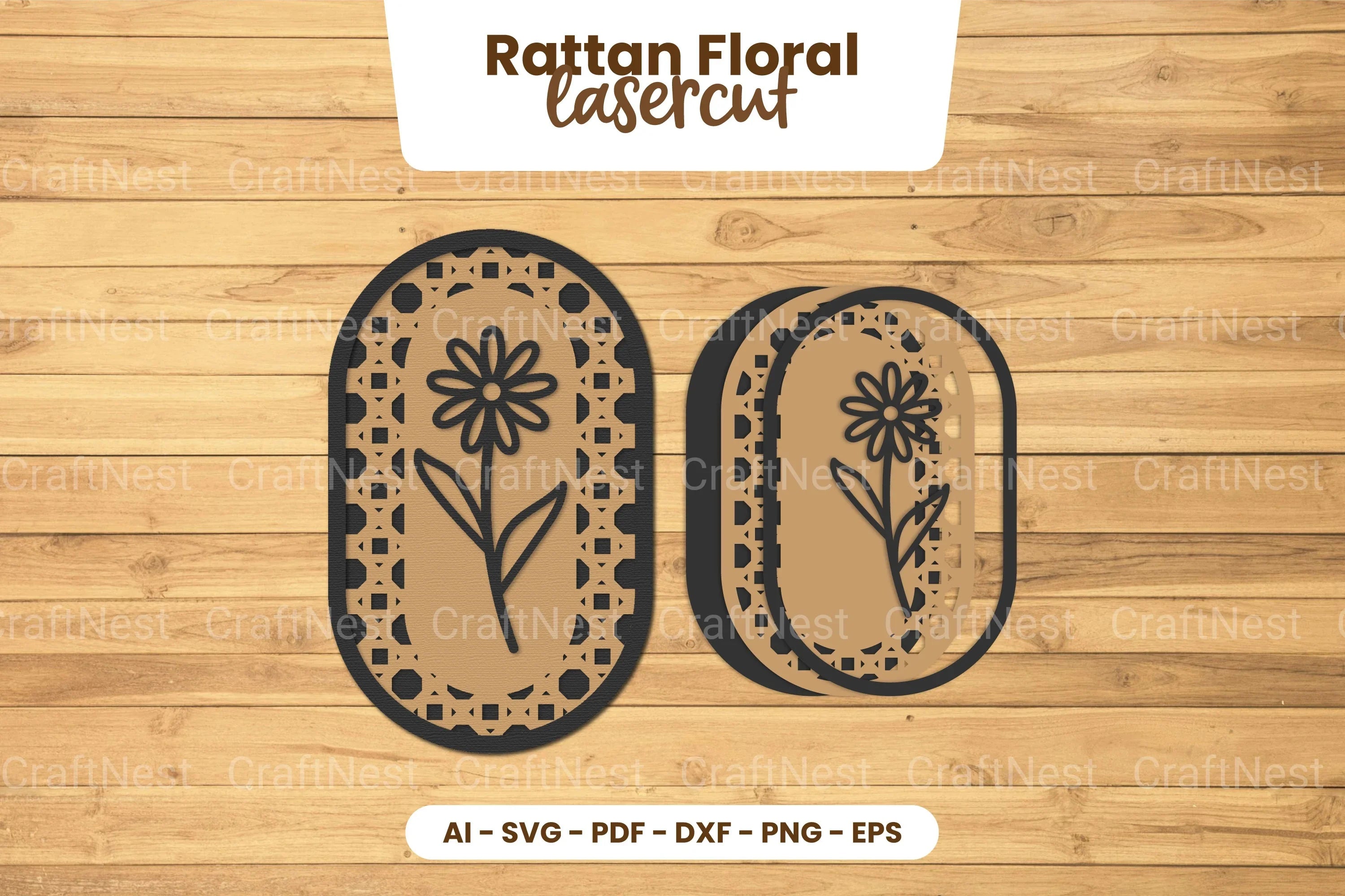 Rattan Floral Lasercut SVG Bundle - CraftNest - Digital Crafting and Art