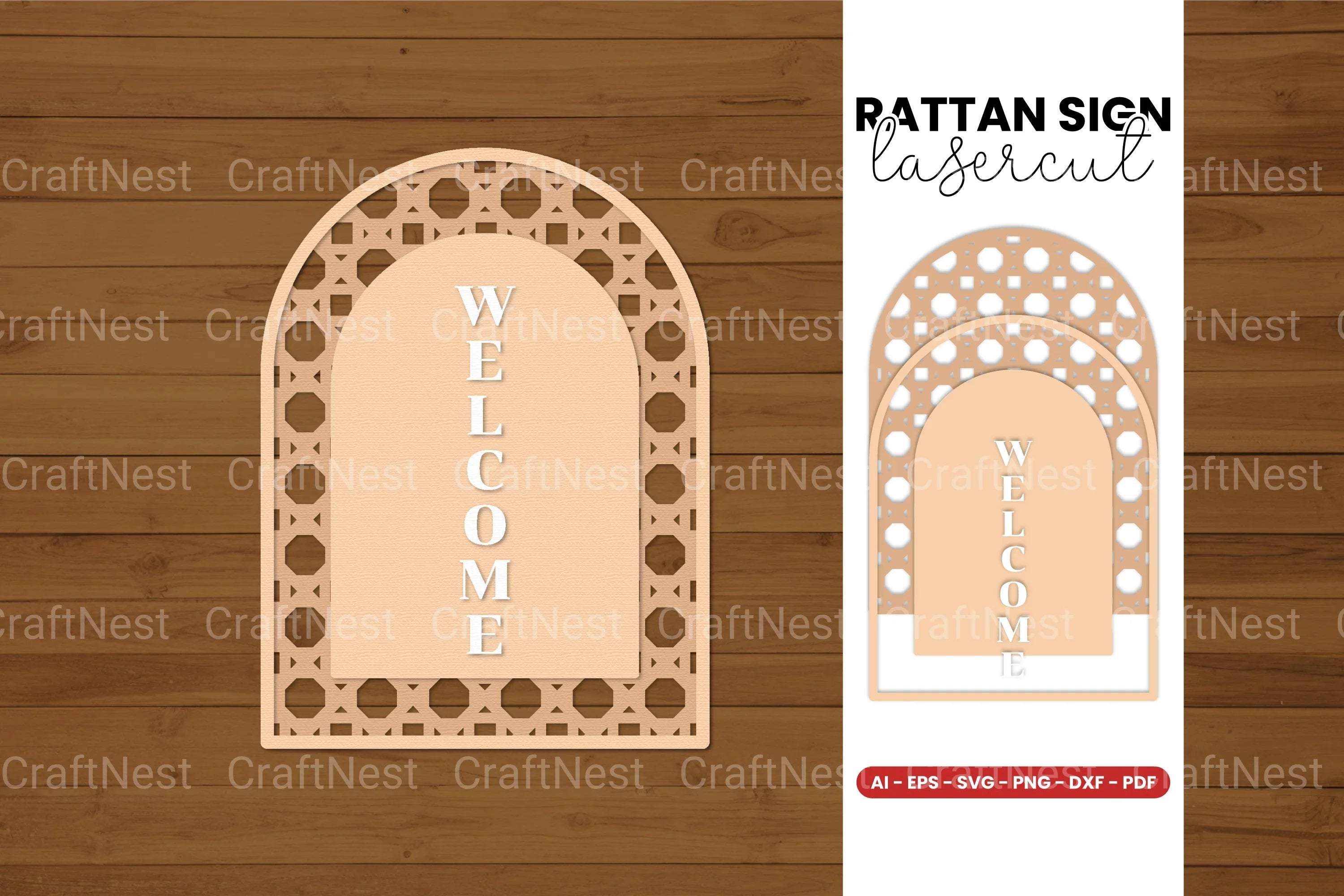 Rattan Sign Lasercut SVG Bundle - CraftNest - Digital Crafting and Art